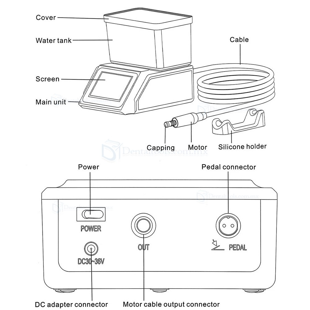 WM-E5 Micromotor quir&uacute;rgico sin escobillas con LED e irrigaci&oacute;n aut&oacute;noma